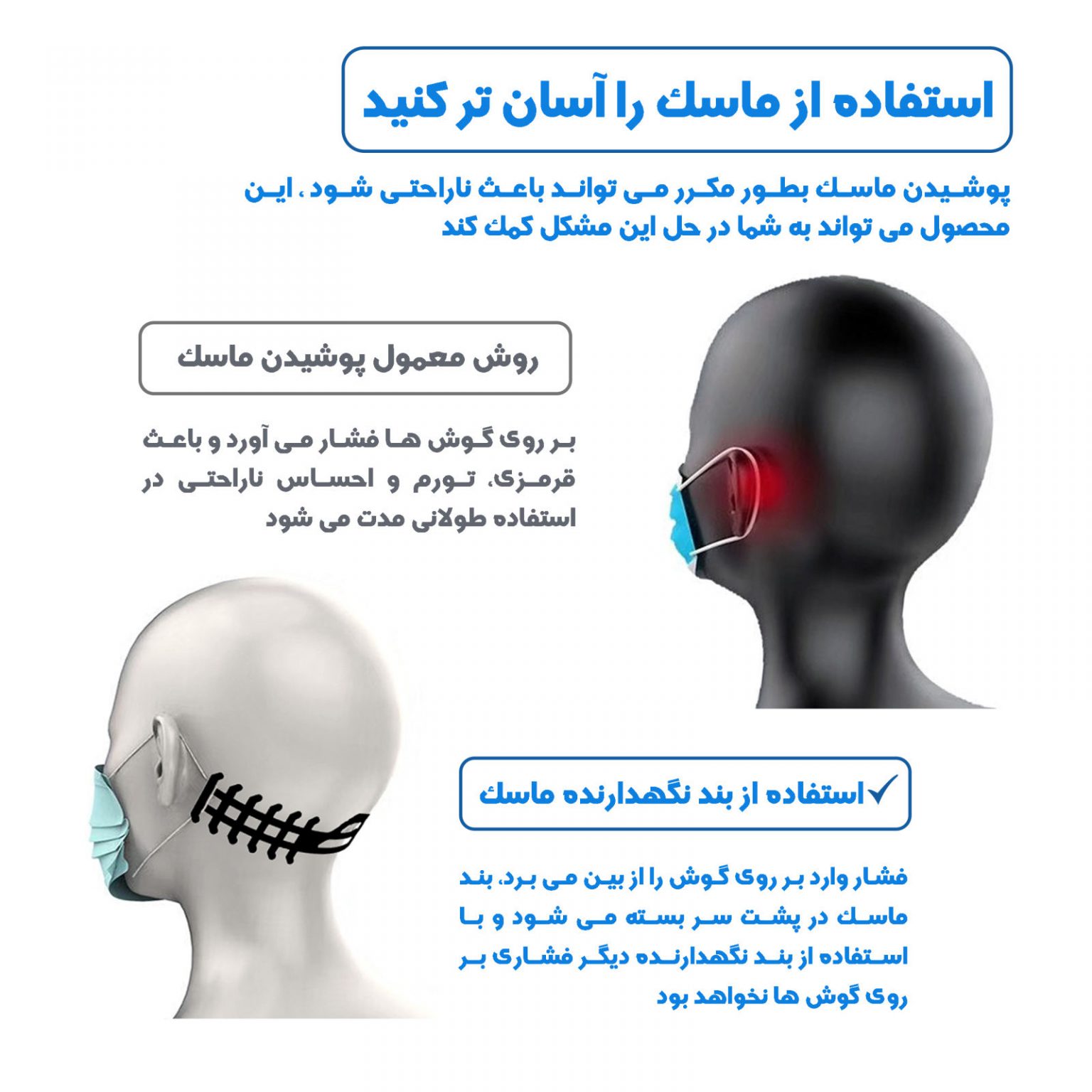 گیره نگهدارنده بند ماسک صورت مدل STR - تصویر 4