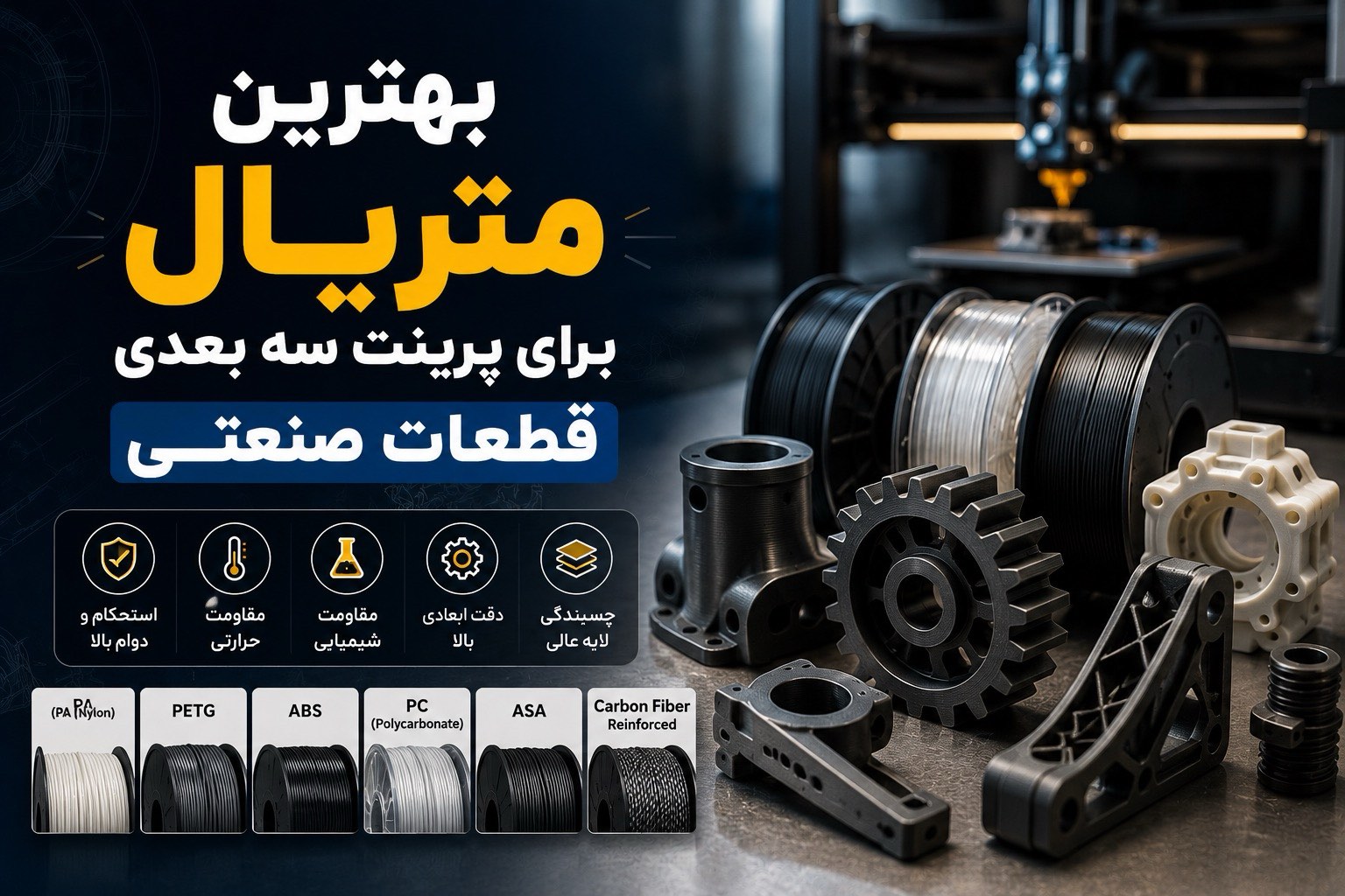 بهترین متریال برای پرینت سه بعدی قطعات صنعتی